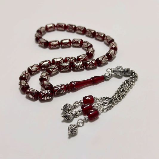 Kamil Puğ Gümüş Çakımlı Ateş Kehribar