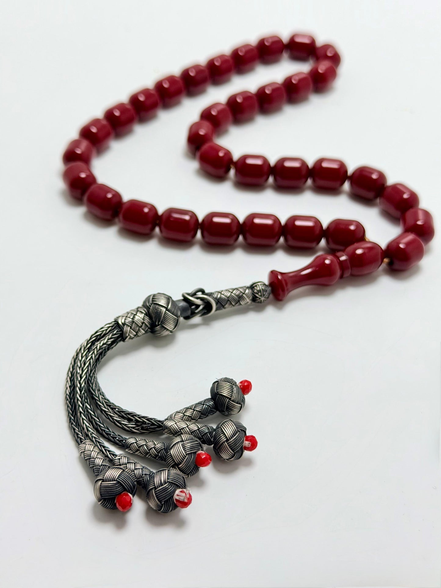 Koleksiyonluk Eski Usta İşcilik Sıkma Kehribar 1000 Ayar Kazaz Püskül